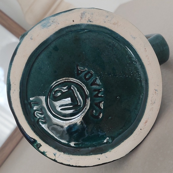 Large Turquoise Canada Pottery Beer Stein - Picture 3 of 3